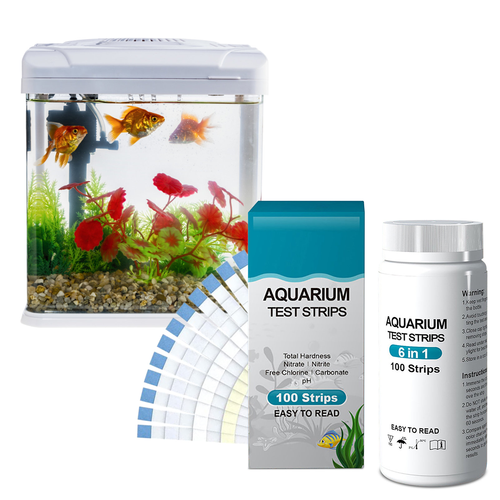 Aquarium Fish Pond - 100 pz 6-in-1 Test di Qualità