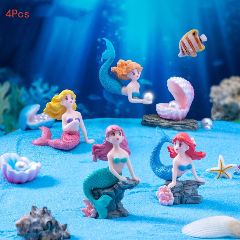 Aquarium Fish Only - Set di 4 Ornamenti in Plastica